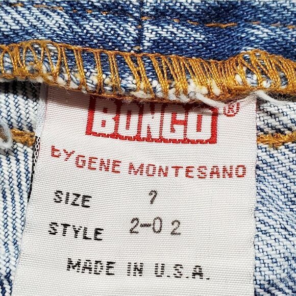 VINTAGE 1980s Bongo Light Stone Wash High Waisted Slim Tapered Skinny Leg Jeans - Picture 15 of 16